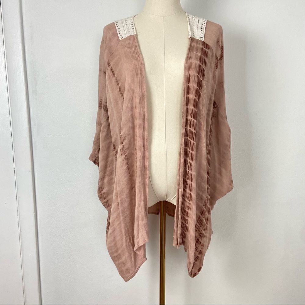 Umgee Mauve Kimono Cover Up Womens Size M/L‎ Beachy Coastal Grandma Resort Gauzy